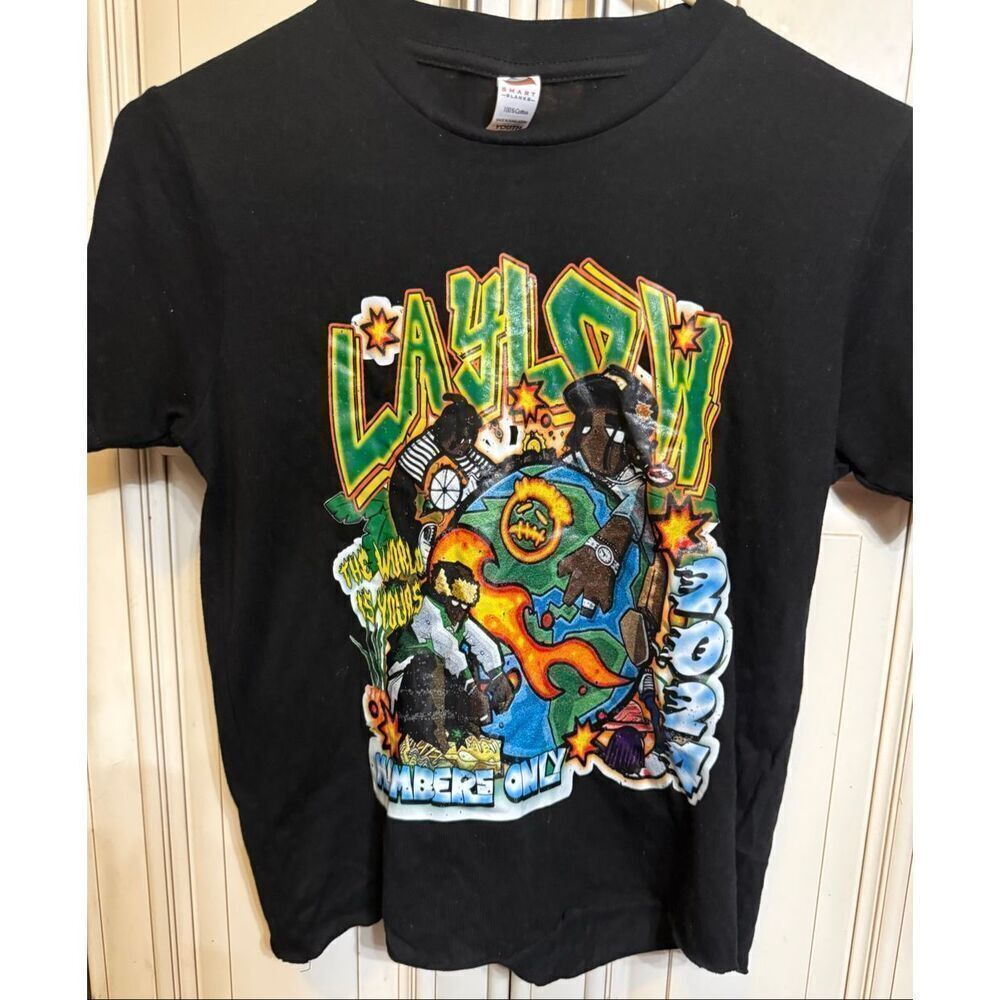 Smart Blanks Youth Graphic Laylow Cotton Short Sleeve T-Shirt Black Size Medium